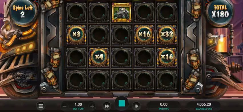 Money Train 3 Money Cart -bonuskierros: kerroinsymbolit x3, x4, x16 ja x32 sekä pysyvä symboli